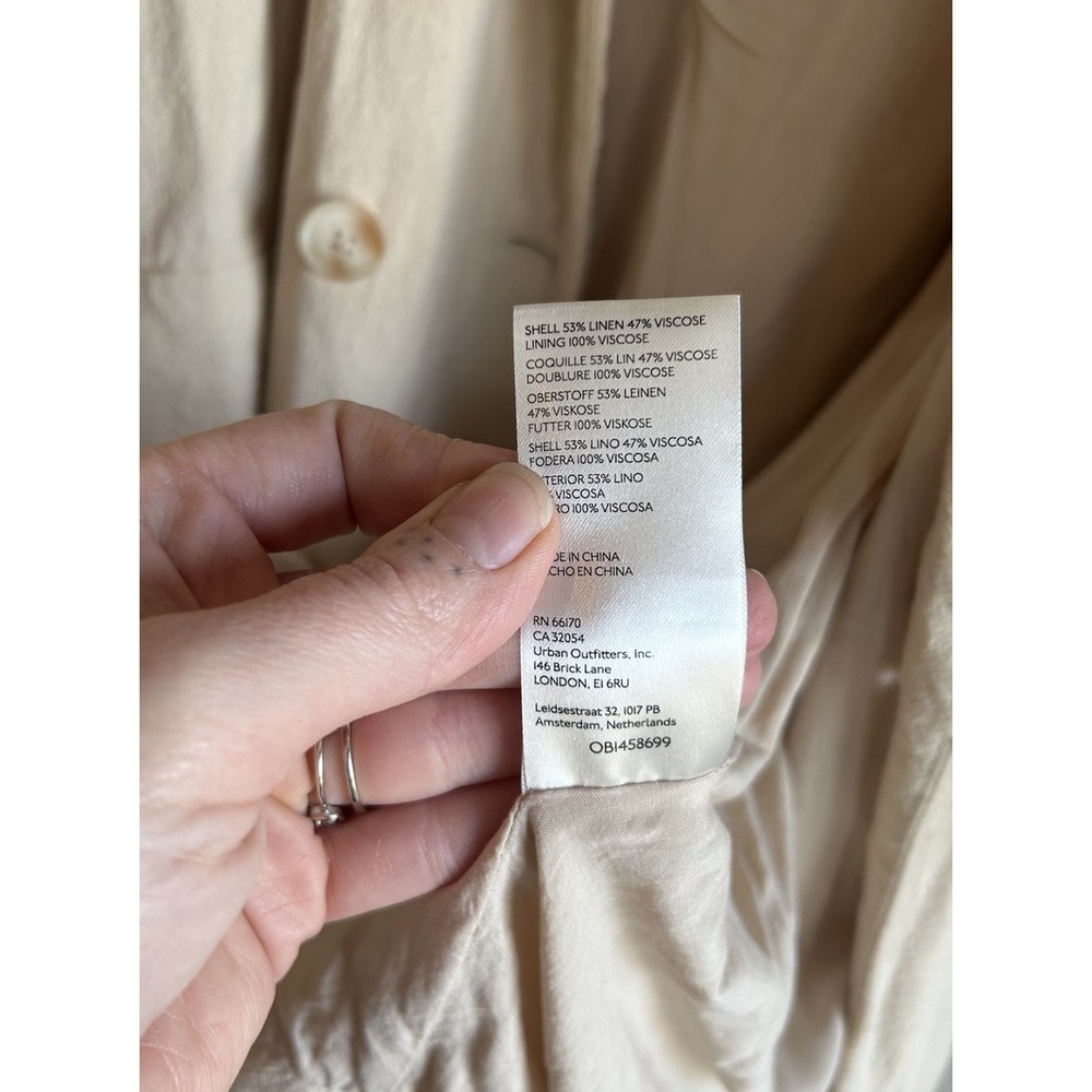 Free People Olivia Blazer M Oversized Double Breasted Linen Cream Minimalist - Picture 8 of 11